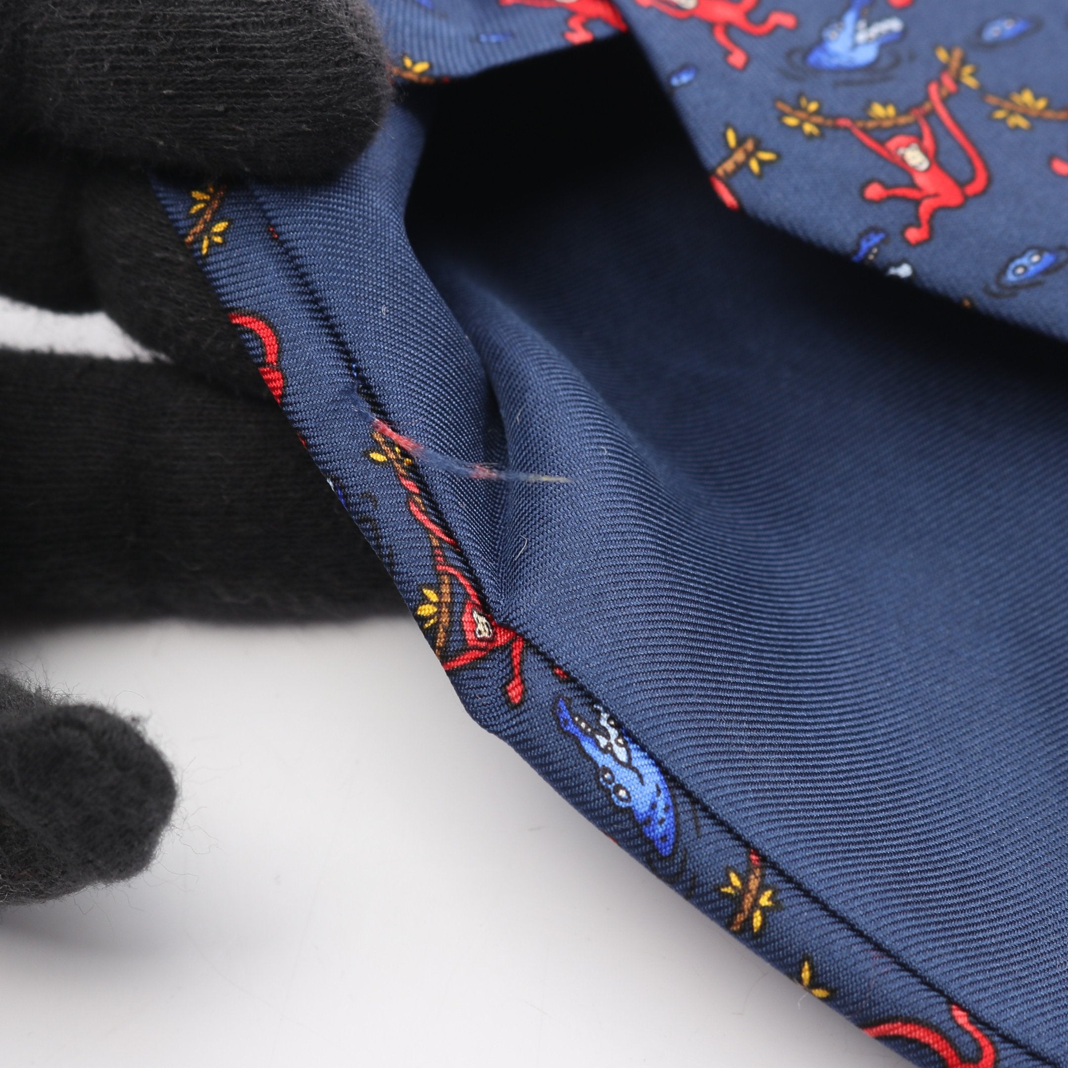 ネクタイ 総柄 シルク ネイビー レッド エルメス – RECLO