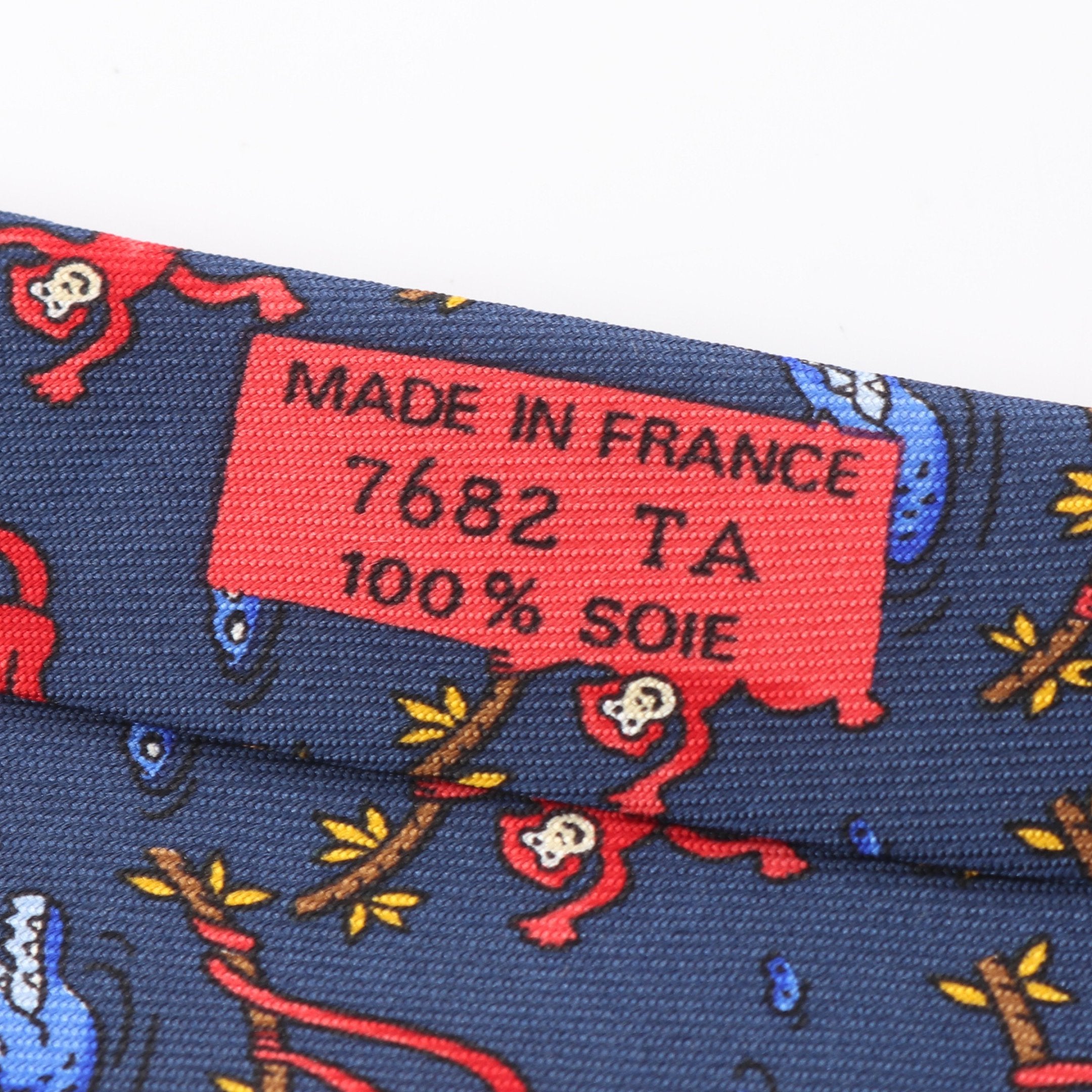 ネクタイ 総柄 シルク ネイビー レッド エルメス – RECLO