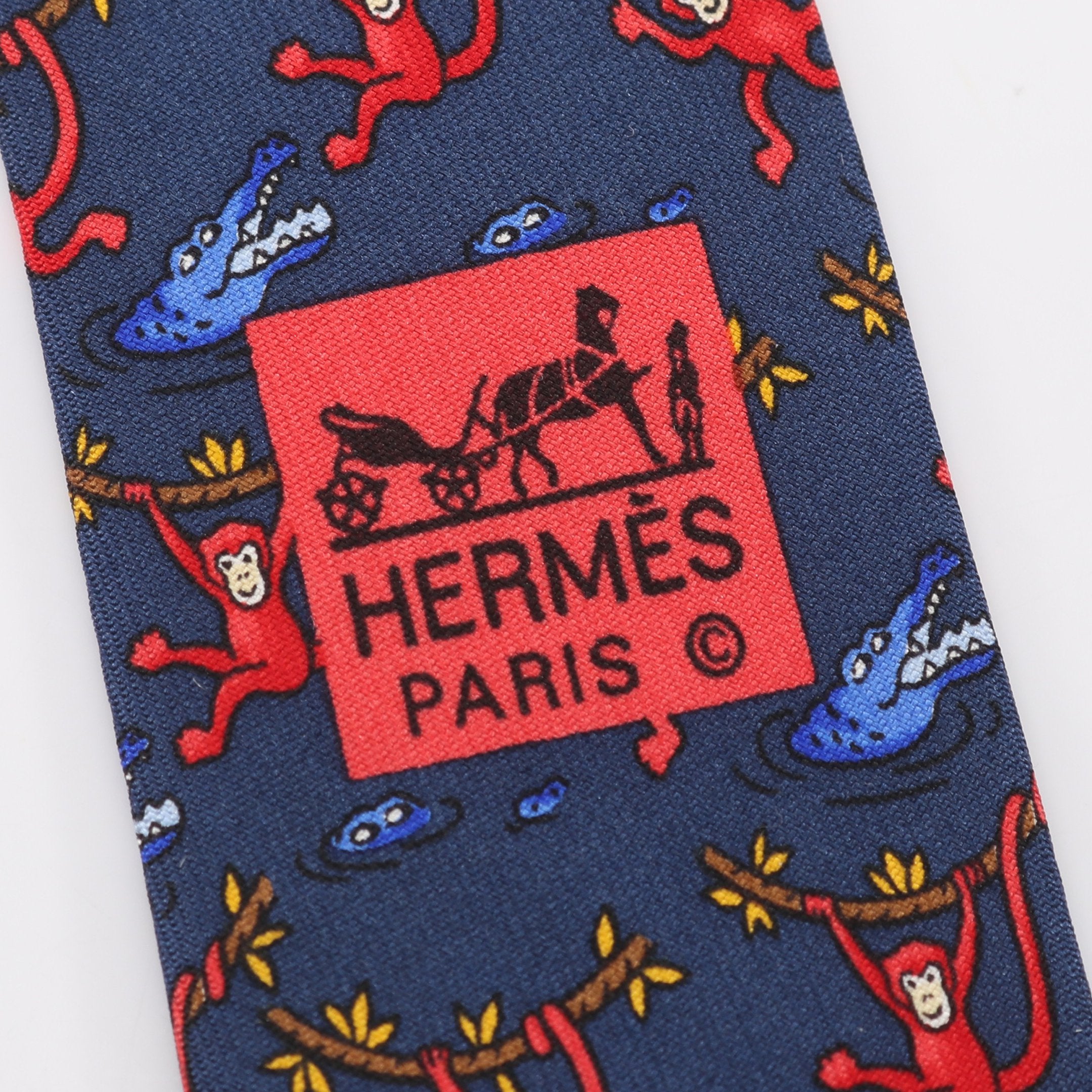 ネクタイ 総柄 シルク ネイビー レッド エルメス – RECLO