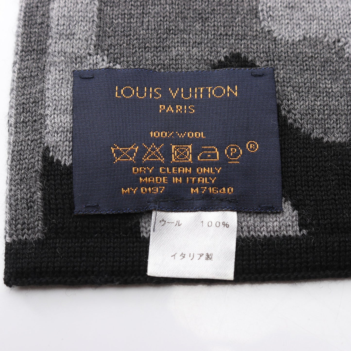 エシャルプ ミリタリー マフラー ウール グレー ブラック ルイヴィトン 財布・小物 LOUIS VUITTON