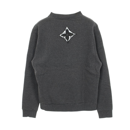 LVロゴ スウェットシャツ クルーネック コットン グレー 裏起毛 ルイヴィトン トップス LOUIS VUITTON