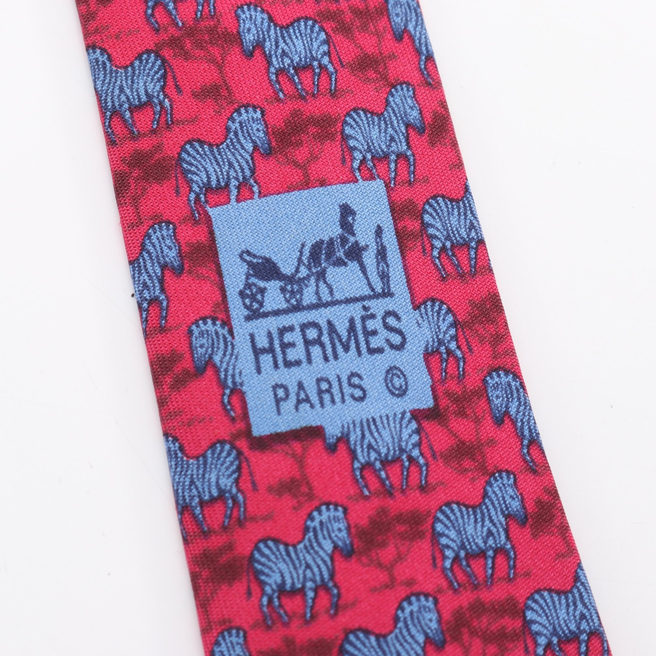 ネクタイ シマウマ柄 シルク ピンクパープル ブルー エルメス – RECLO