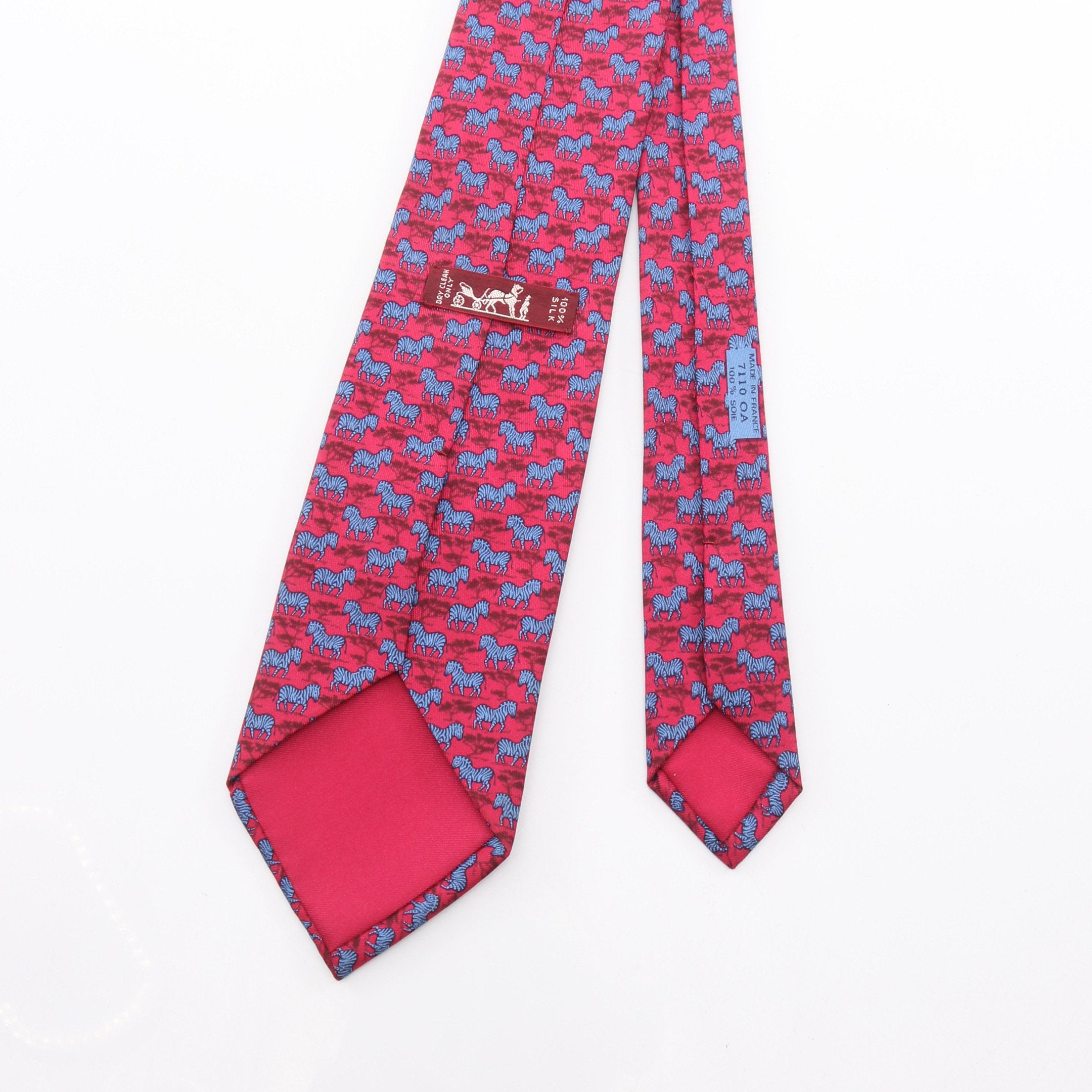 ネクタイ シマウマ柄 シルク ピンクパープル ブルー エルメス – RECLO