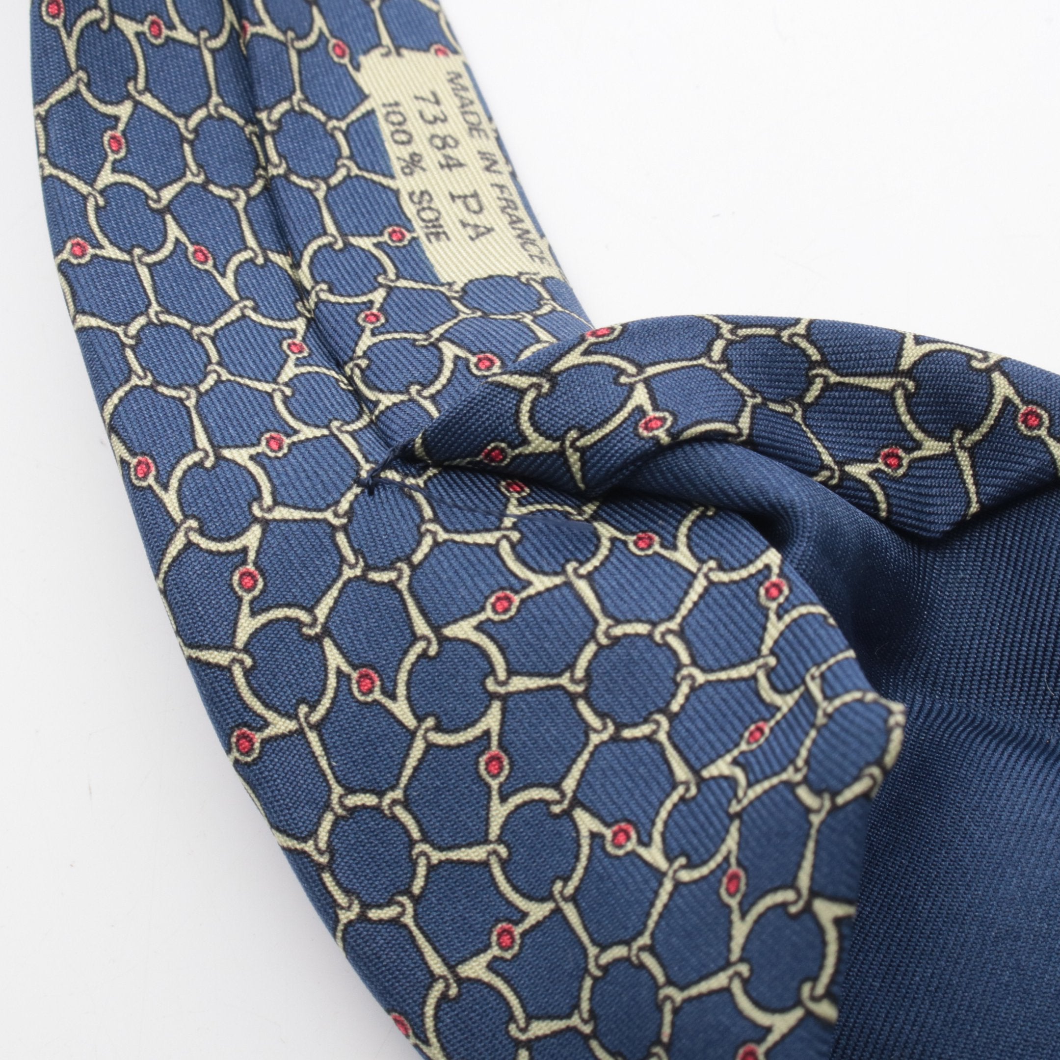 ネクタイ チェーン柄 シルク ネイビー エルメス – RECLO