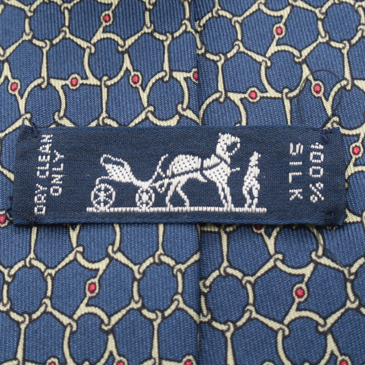 ネクタイ チェーン柄 シルク ネイビー エルメス 財布・小物 HERMES