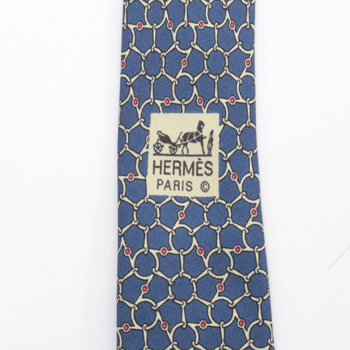ネクタイ チェーン柄 シルク ネイビー エルメス 財布・小物 HERMES