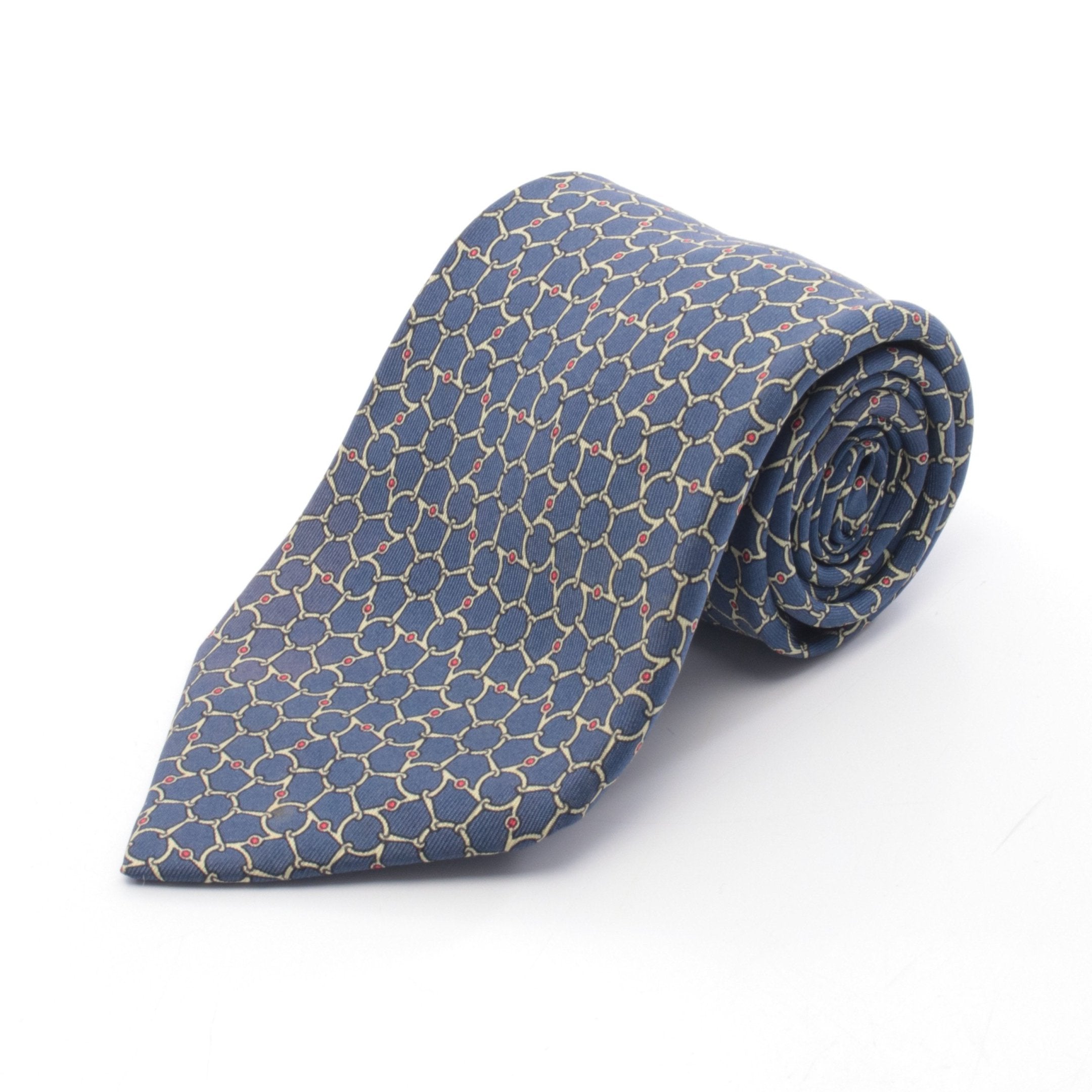 ネクタイ チェーン柄 シルク ネイビー エルメス – RECLO