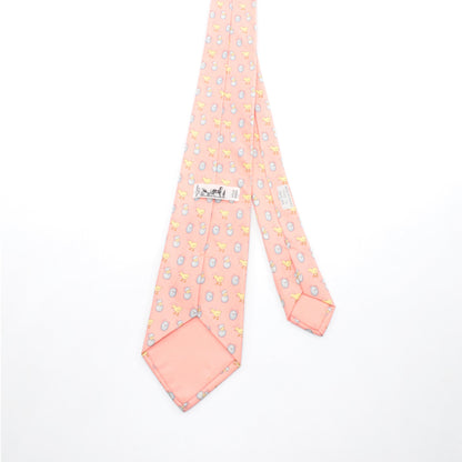 ネクタイ ひよこ柄 シルク ピンク ライトイエロー ライトグレー エルメス 財布・小物 HERMES
