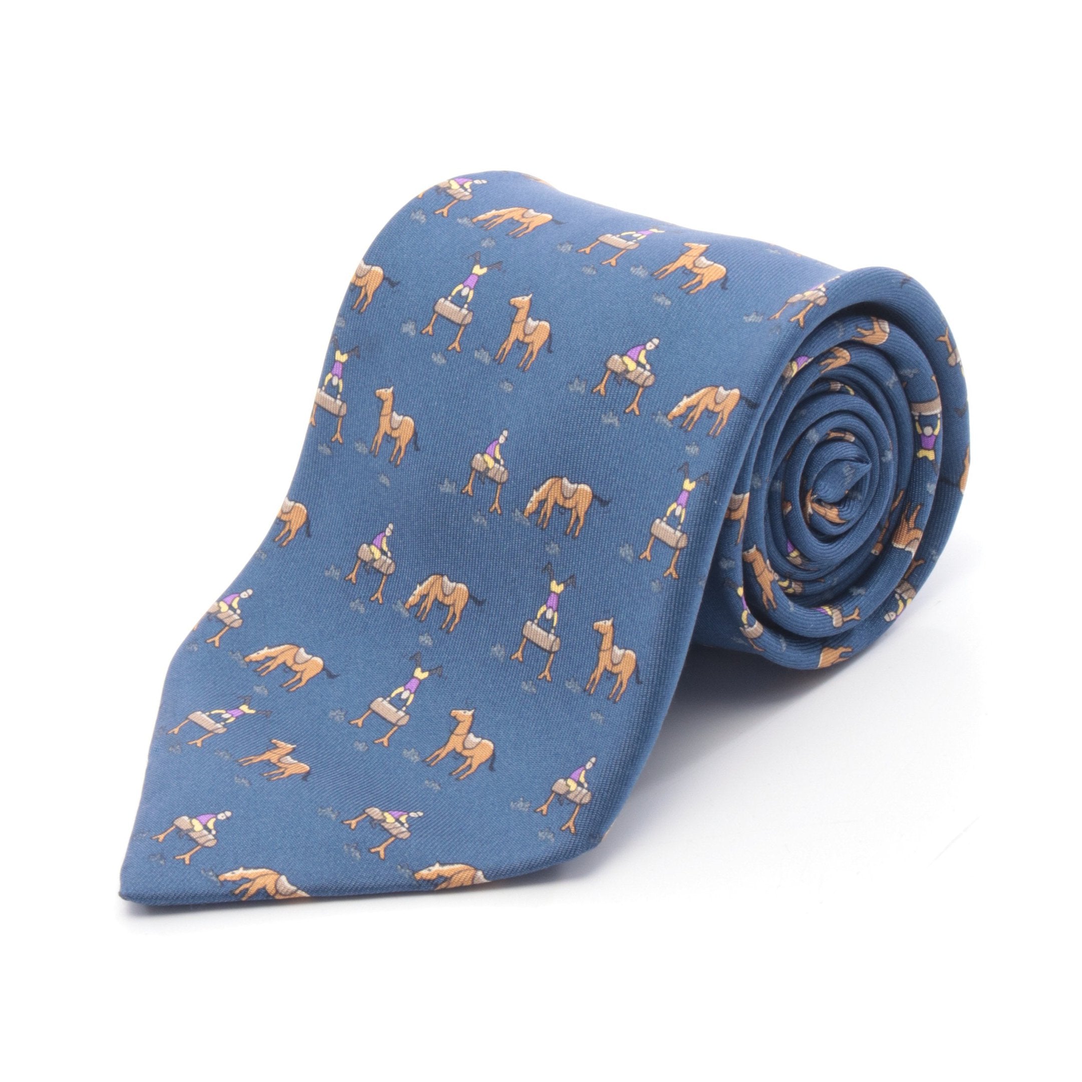 ネクタイ 馬柄 シルク ネイビー ブラウン エルメス – RECLO