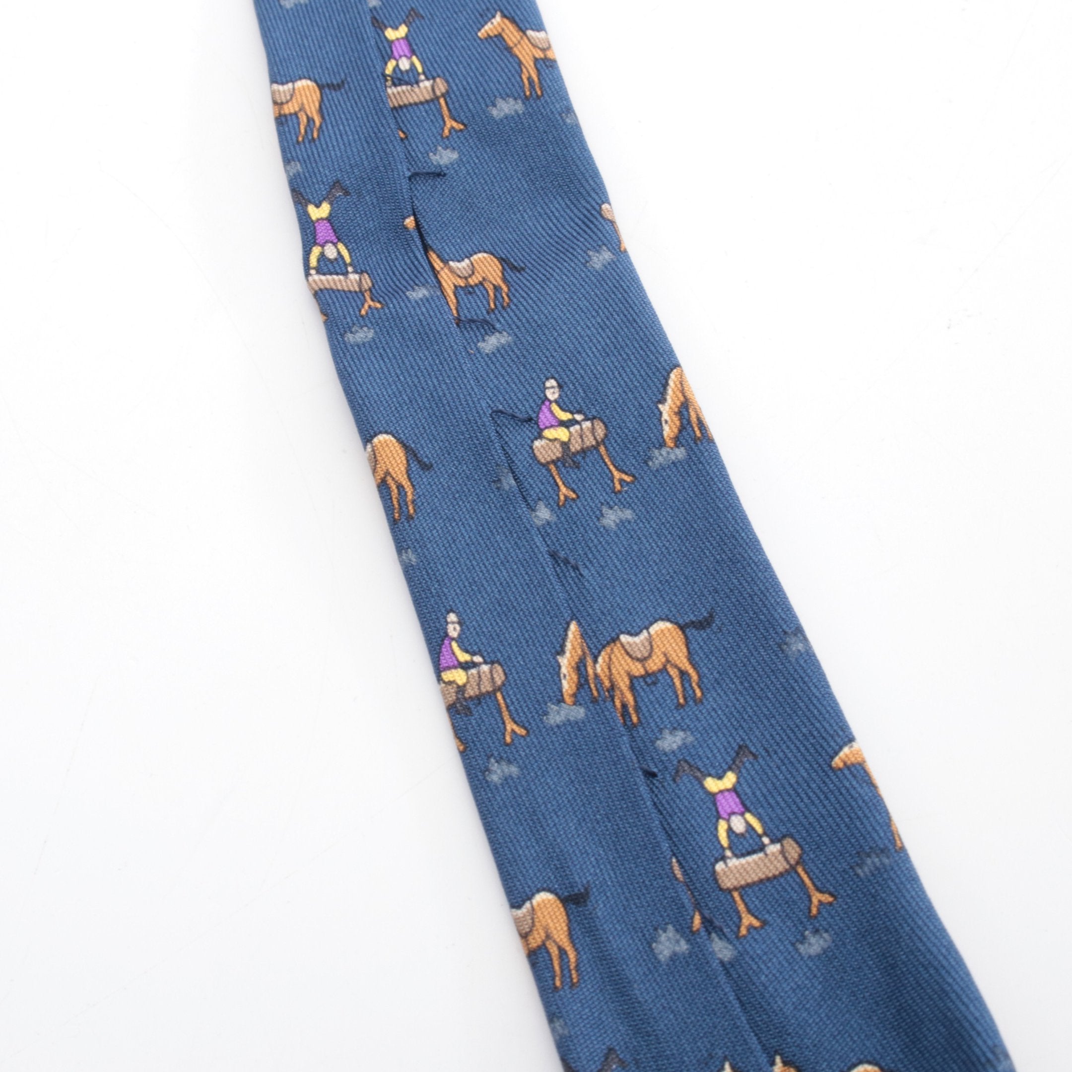 ネクタイ 馬柄 シルク ネイビー ブラウン エルメス – RECLO
