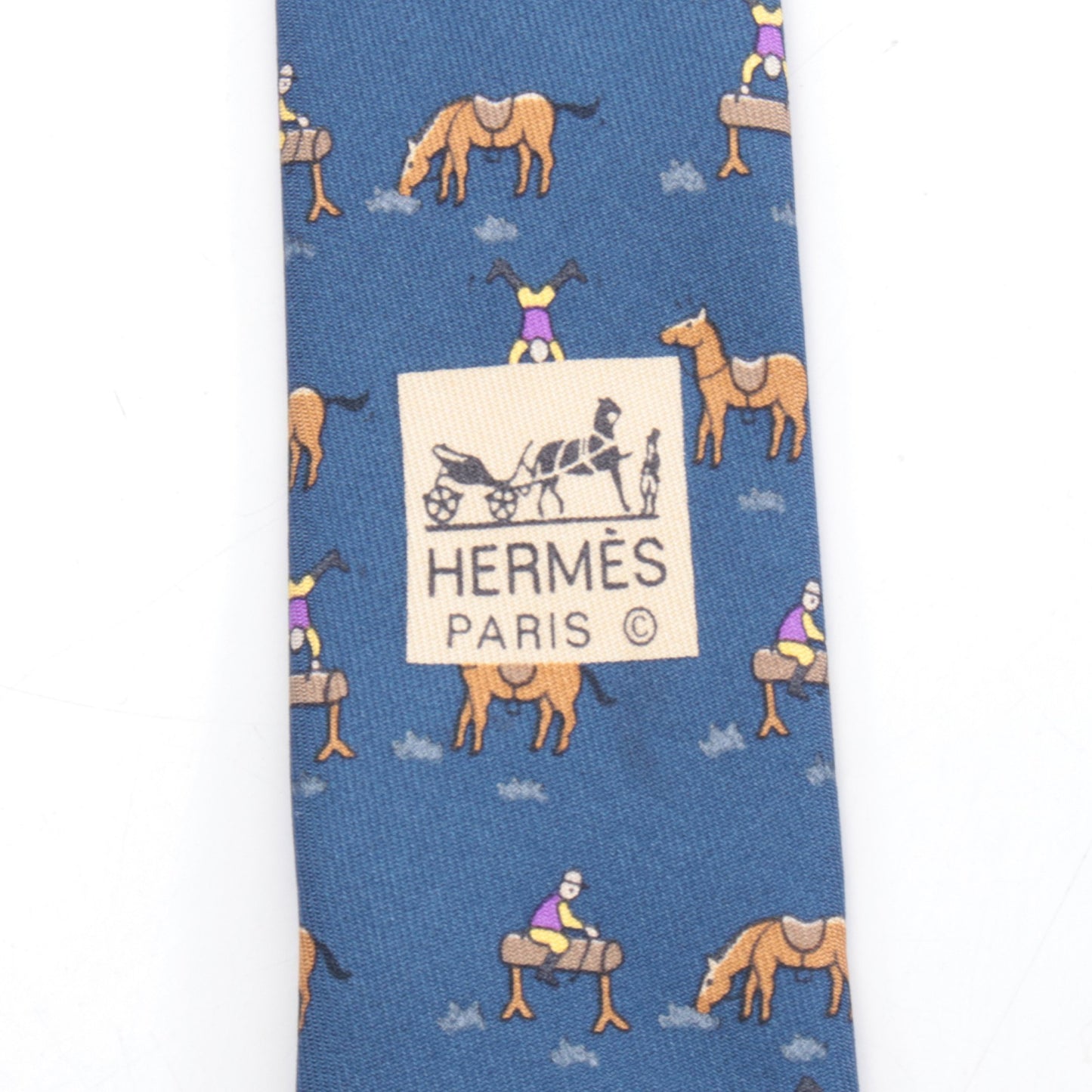 ネクタイ 馬柄 シルク ネイビー ブラウン エルメス 財布・小物 HERMES