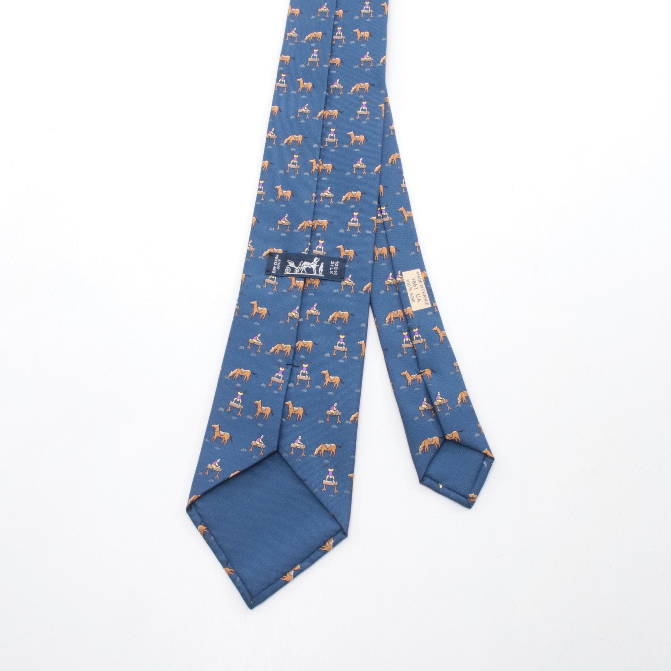 ネクタイ 馬柄 シルク ネイビー ブラウン エルメス – RECLO