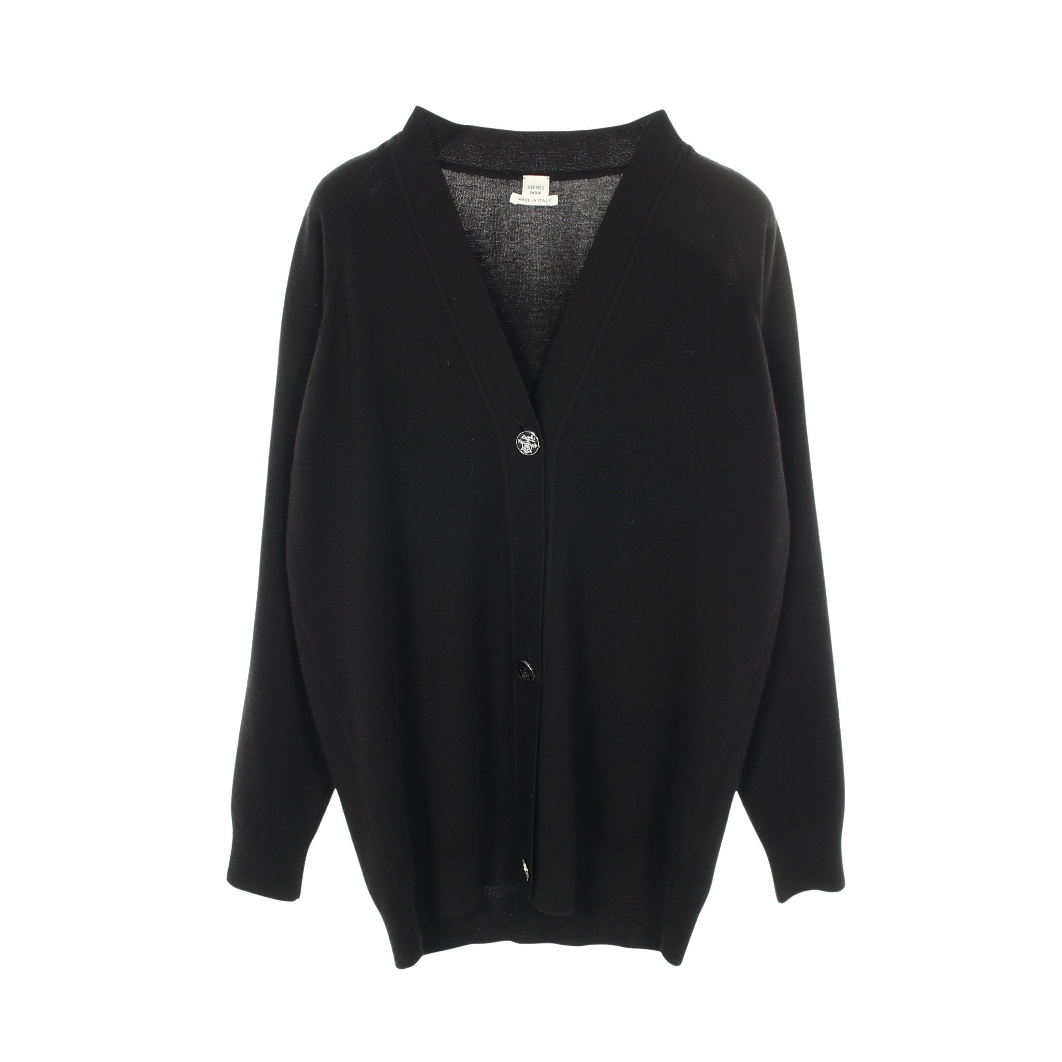 カーディガン カシミヤ シルク ブラック エルメス – RECLO