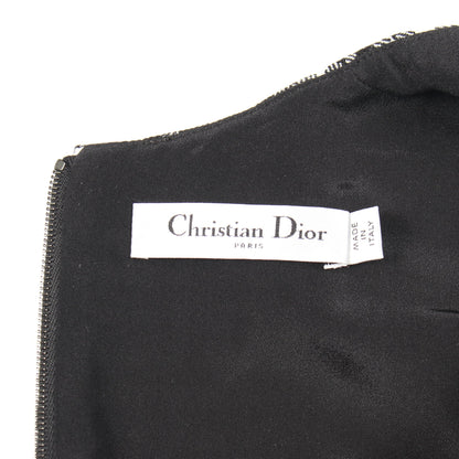 トップス ノースリーブ ギンガムチェック ウール ブラック ホワイト クリスチャンディオール トップス Christian Dior