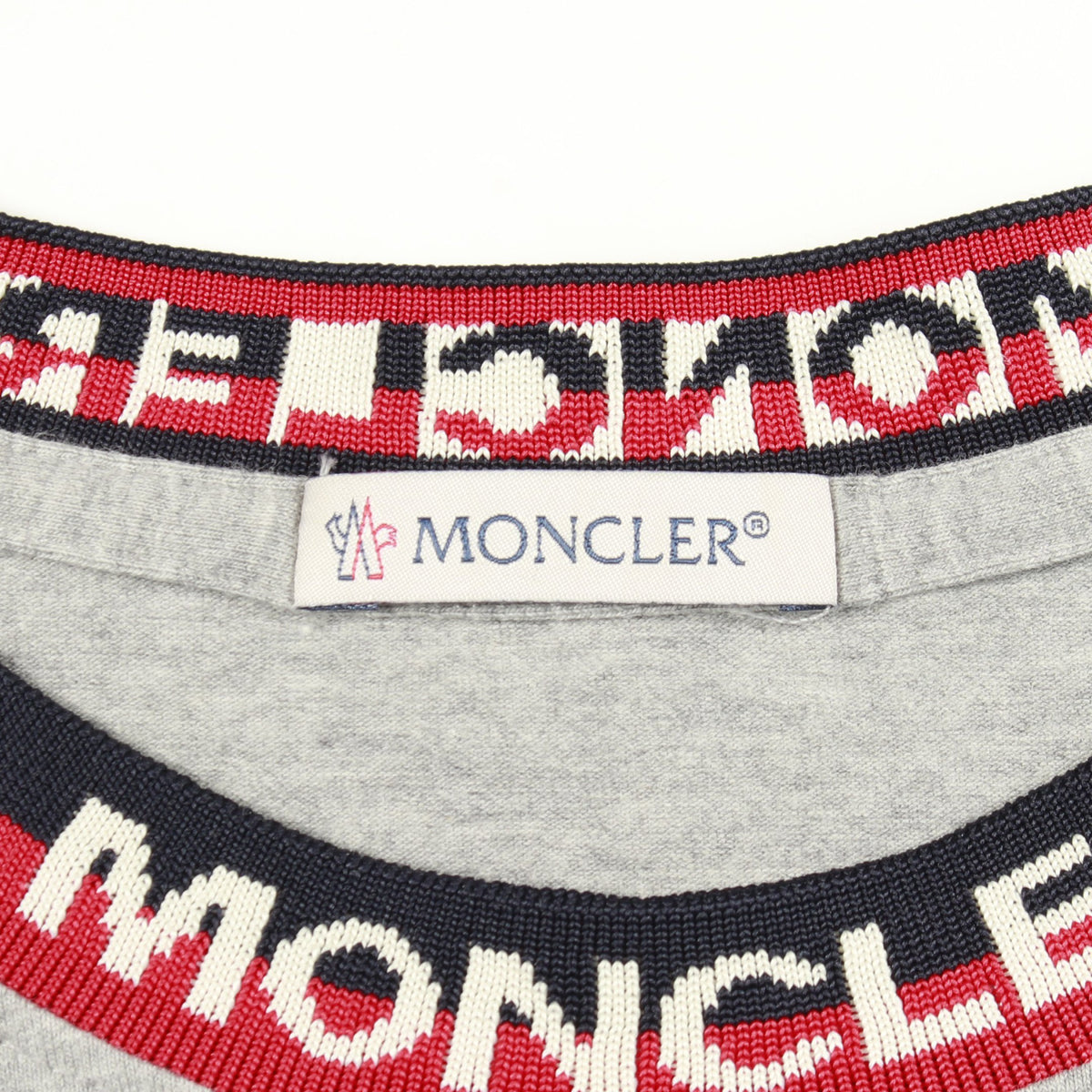 半袖Tシャツ クルーネック コットン グレー ネイビー レッド モンクレール トップス MONCLER