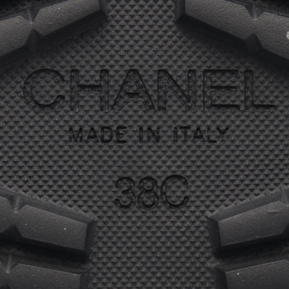 ココマーク ブーツ ニットファブリック レザー エナメルレザー ブラック シャネル シューズ CHANEL
