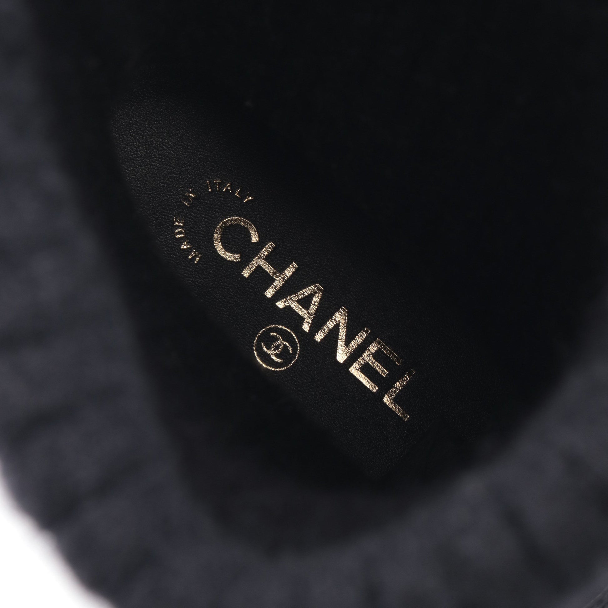 ココマーク ブーツ ニットファブリック レザー エナメルレザー ブラック シャネル シューズ CHANEL