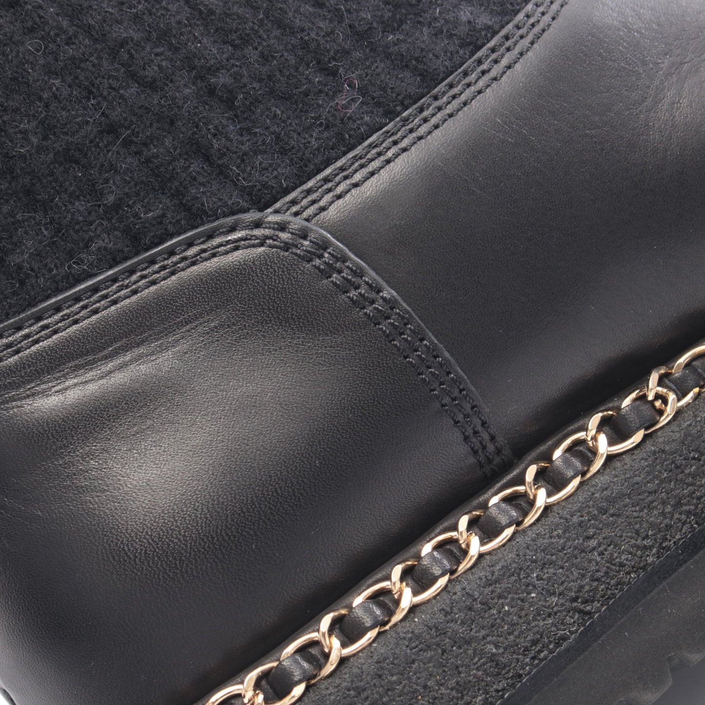ココマーク ブーツ ニットファブリック レザー エナメルレザー ブラック シャネル シューズ CHANEL