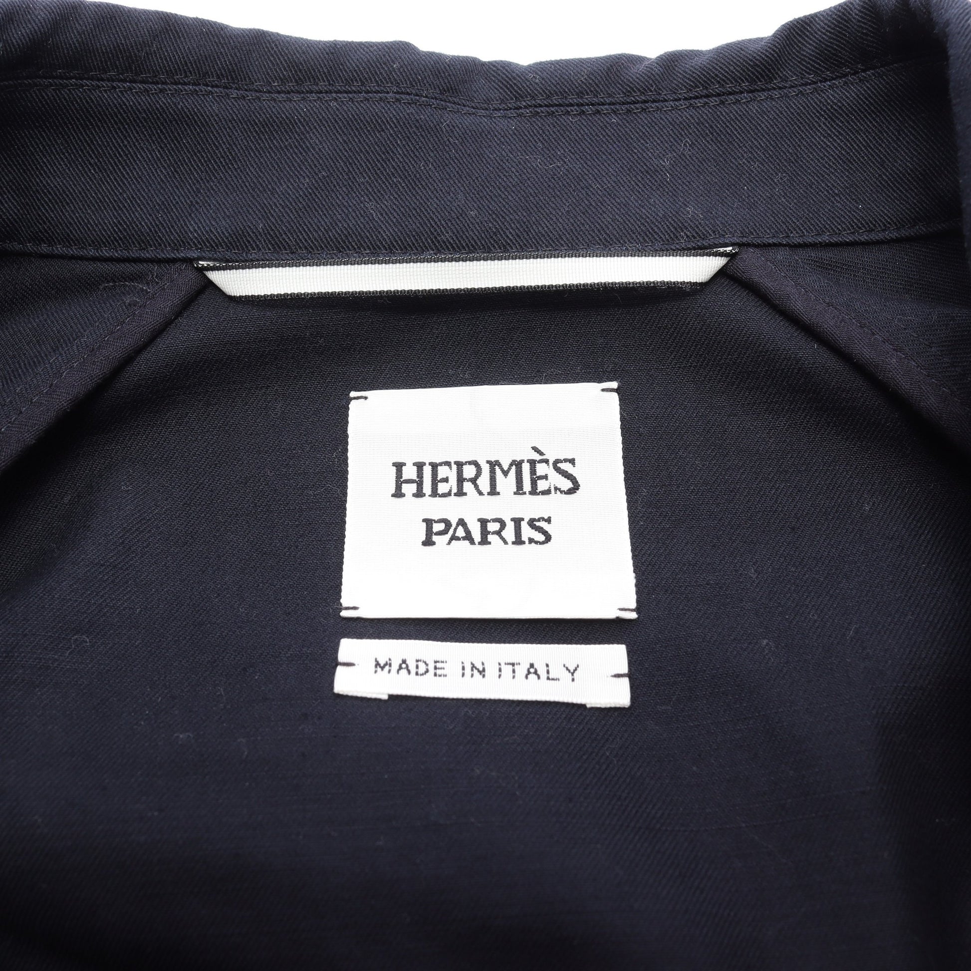スモッキング ジャケット コットン ネイビー エルメス アウター HERMES