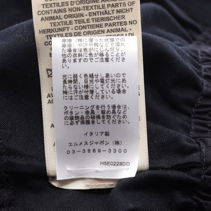 スモッキング ジャケット コットン ネイビー エルメス アウター HERMES