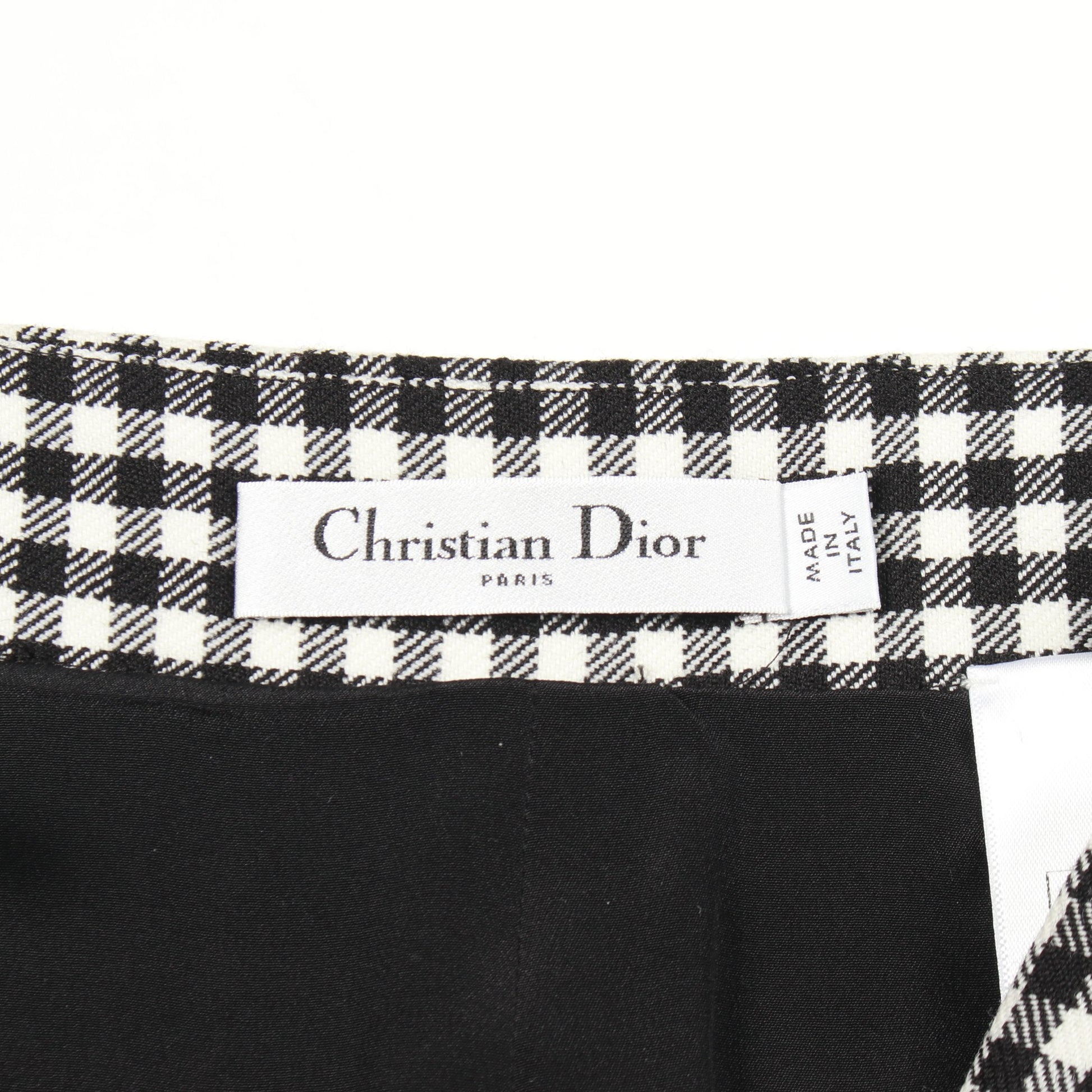 ショート パンツ ギンガムチェック ウール ブラック ホワイト クリスチャンディオール ボトムス Christian Dior