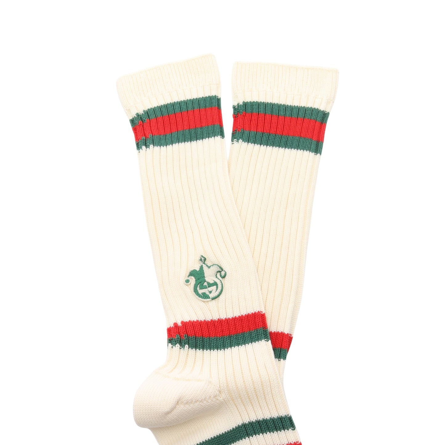 ウェブストライプ ソックス 靴下 小物 コットン アイボリー グリーン レッド グッチ 財布・小物 GUCCI