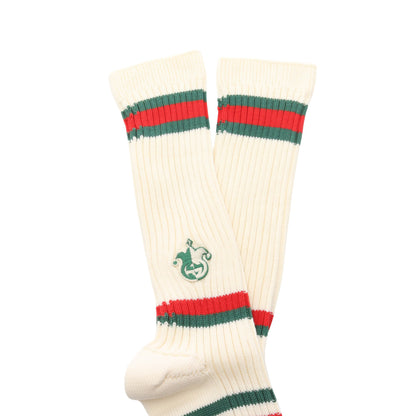 ウェブストライプ ソックス 靴下 小物 コットン アイボリー グリーン レッド グッチ 財布・小物 GUCCI