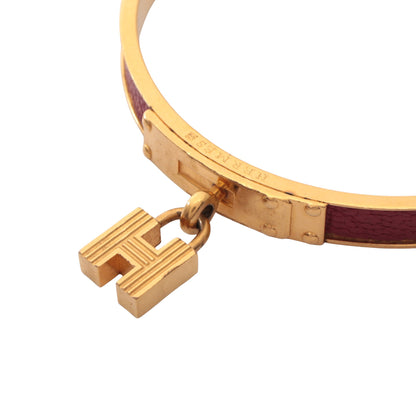 ケリーバングル バングル GP レザー ゴールド ピンクレッド Hモチーフ エルメス アクセサリー HERMES