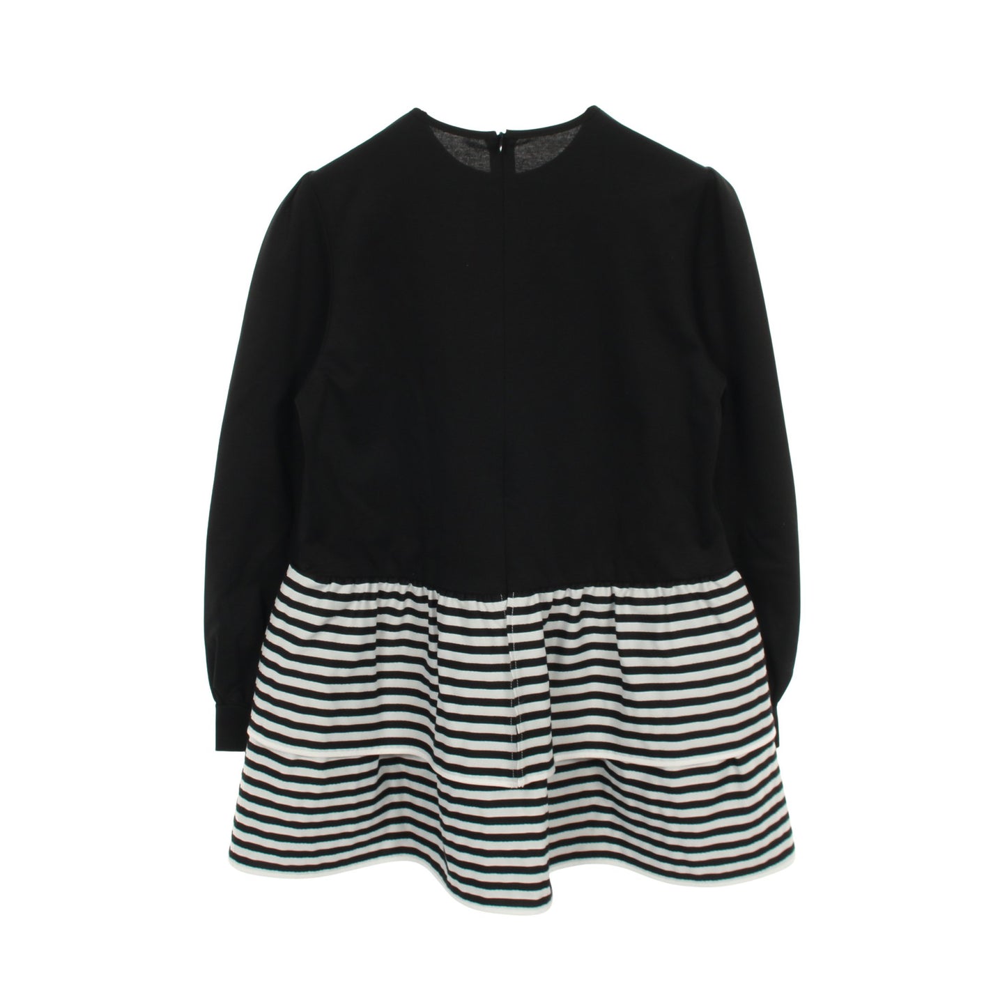 BODER TIERED TOP カットソー ブラック トップス 長袖 ボーダー コットン ブラック ホワイト 切替 ボーダーズアットバルコニー トップス BORDERS at BALCONY