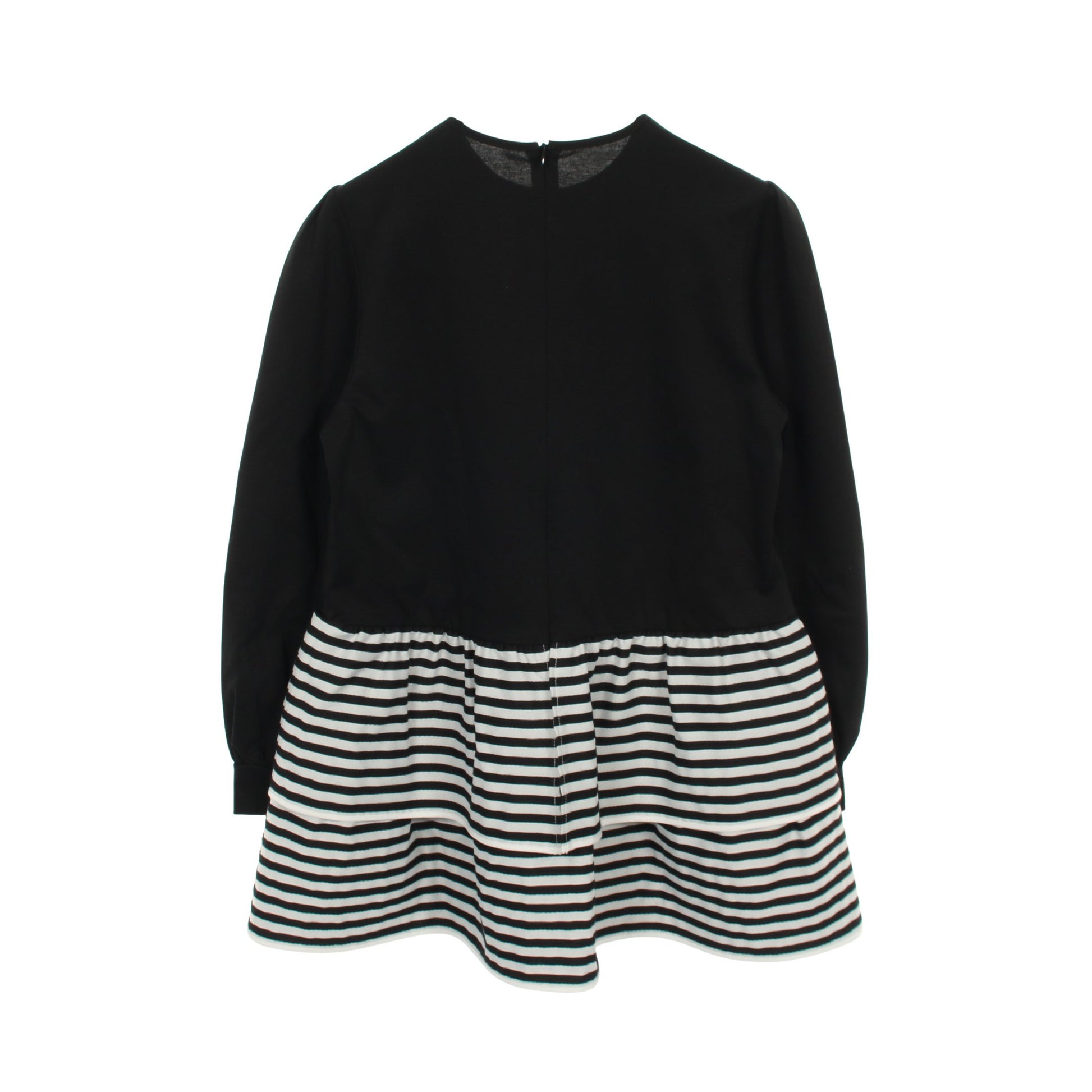 BODER TIERED TOP カットソー ブラック トップス 長袖 ボーダー コットン ブラック ホワイト 切替 ボーダーズアットバルコニー トップス BORDERS at BALCONY