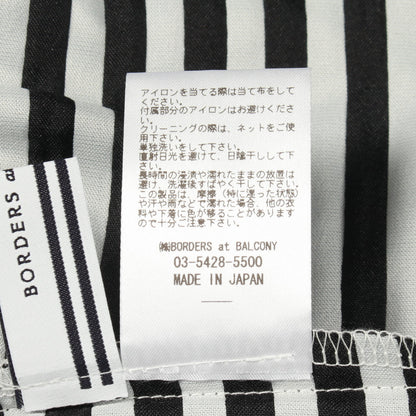 BODER TIERED TOP カットソー ブラック トップス 長袖 ボーダー コットン ブラック ホワイト 切替 ボーダーズアットバルコニー トップス BORDERS at BALCONY