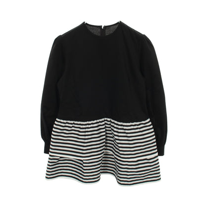 BODER TIERED TOP カットソー ブラック トップス 長袖 ボーダー コットン ブラック ホワイト 切替 ボーダーズアットバルコニー トップス BORDERS at BALCONY