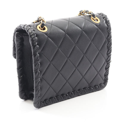 マトラッセ チェーンショルダーバッグ ラムスキン ブラック ゴールド金具 シャネル バッグ CHANEL