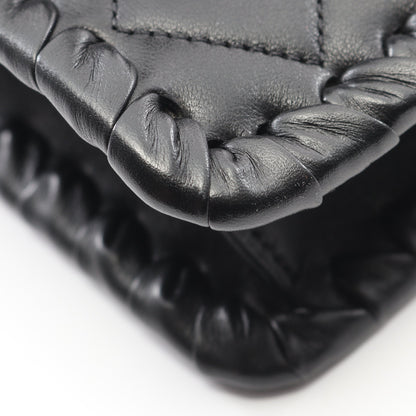 マトラッセ チェーンショルダーバッグ ラムスキン ブラック ゴールド金具 シャネル バッグ CHANEL