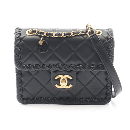 マトラッセ チェーンショルダーバッグ ラムスキン ブラック ゴールド金具 シャネル バッグ CHANEL