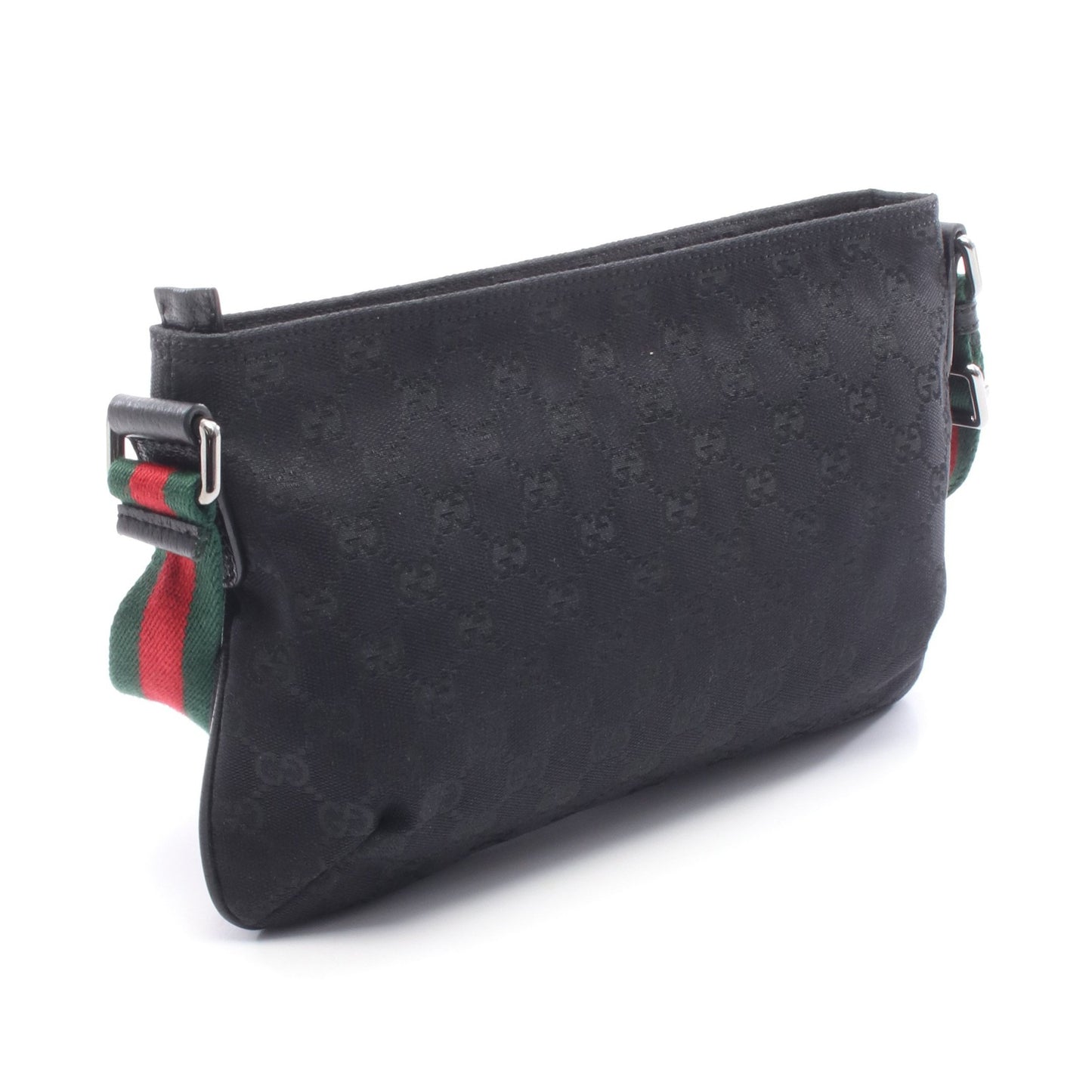 シェリーライン GGキャンバス ショルダーバッグ キャンバス レザー ブラック グッチ バッグ GUCCI