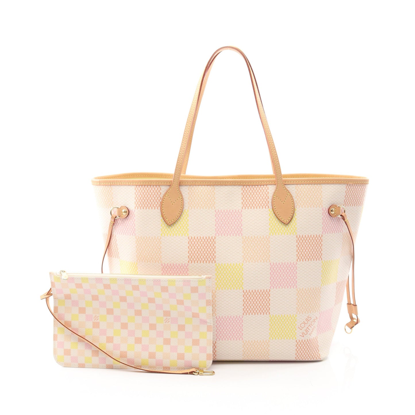 ネヴァーフルMM ダミエリシャス ピーチ ショルダーバッグ トートバッグ PVC レザー ピンク マルチカラー ルイヴィトン バッグ LOUIS VUITTON