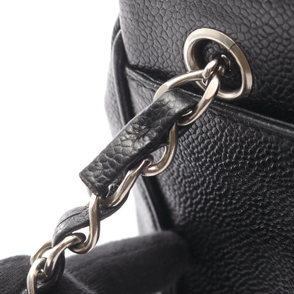 トリプルココマーク チェーンショルダーバッグ キャビアスキン ブラック シルバー金具 シャネル バッグ CHANEL