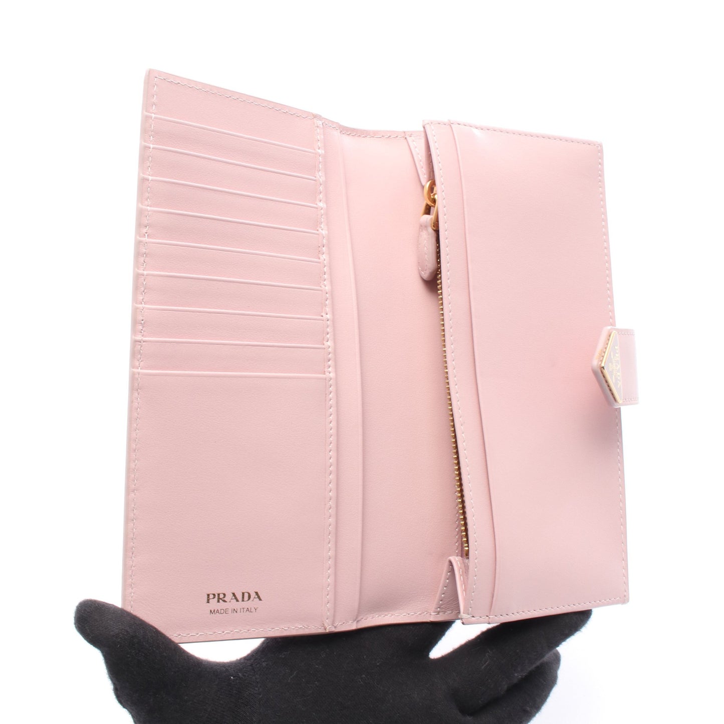 SAFFIANO TAB トライアングルロゴ 二つ折り長財布 サフィアーノレザー ライトピンク プラダ 財布・小物 PRADA