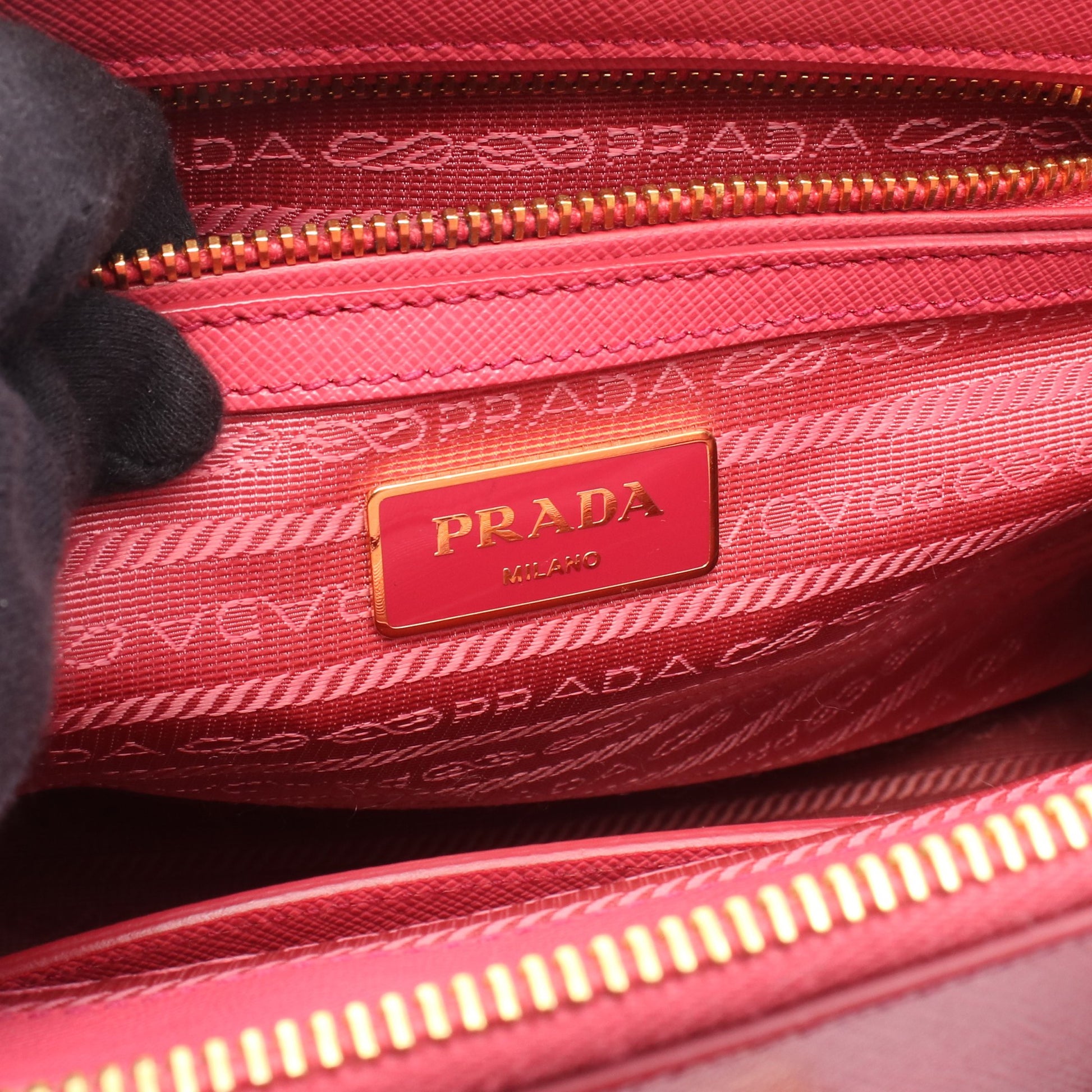 SAFFIANO LUX ガレリア ハンドバッグ サフィアーノレザー ピンク 2WAY プラダ バッグ PRADA