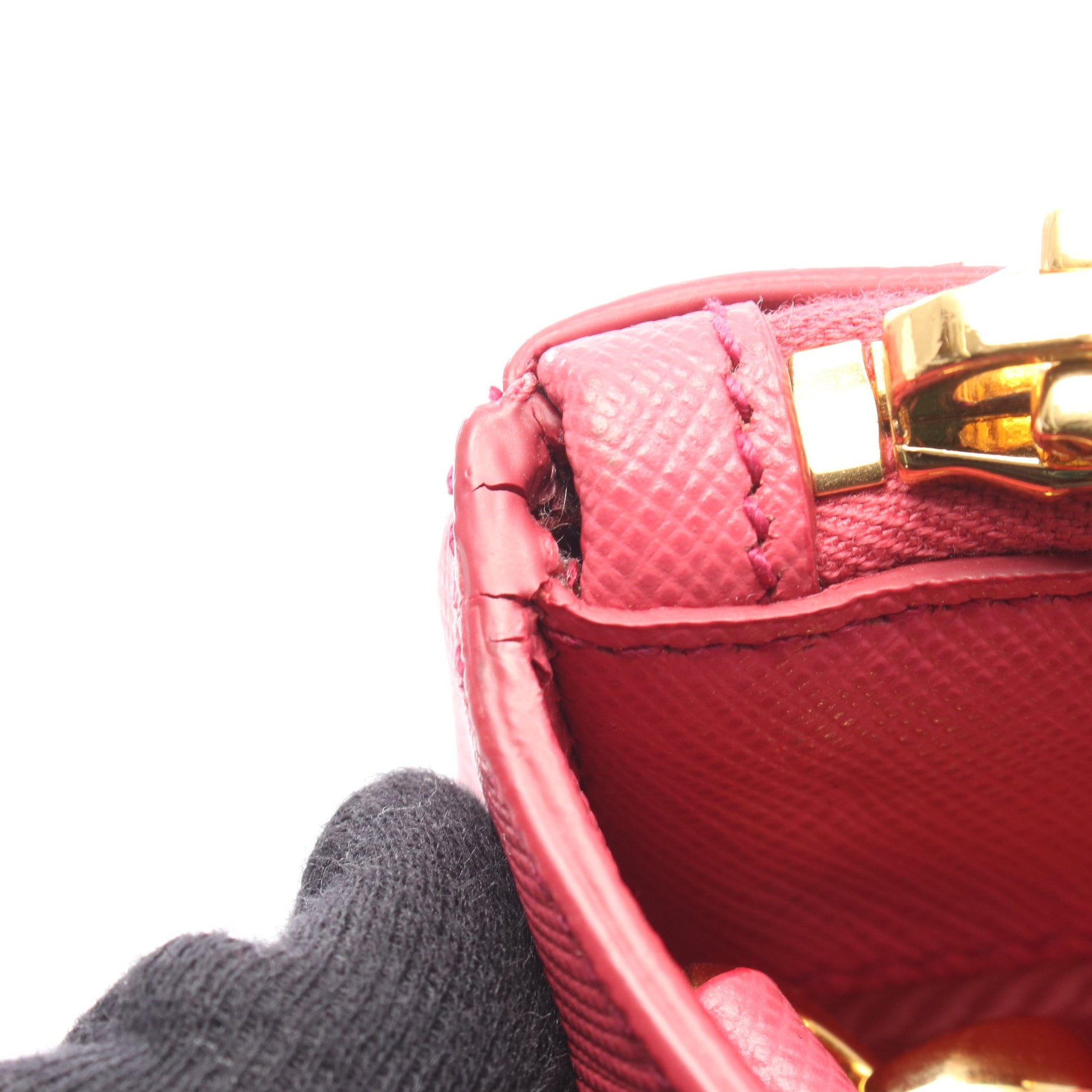 SAFFIANO LUX ガレリア ハンドバッグ サフィアーノレザー ピンク 2WAY プラダ バッグ PRADA