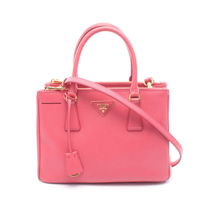 SAFFIANO LUX ガレリア ハンドバッグ サフィアーノレザー ピンク 2WAY プラダ バッグ PRADA
