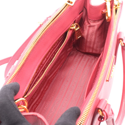 SAFFIANO LUX ガレリア ハンドバッグ サフィアーノレザー ピンク 2WAY プラダ バッグ PRADA