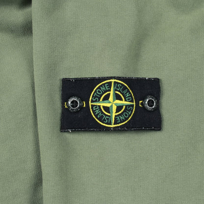 ガーメントダイ プルオーバーパーカー コットン カーキグリーン 裏起毛 ストーンアイランド トップス Stone Island