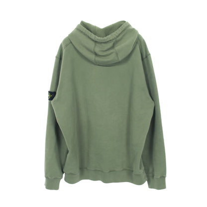 ガーメントダイ プルオーバーパーカー コットン カーキグリーン 裏起毛 ストーンアイランド トップス Stone Island