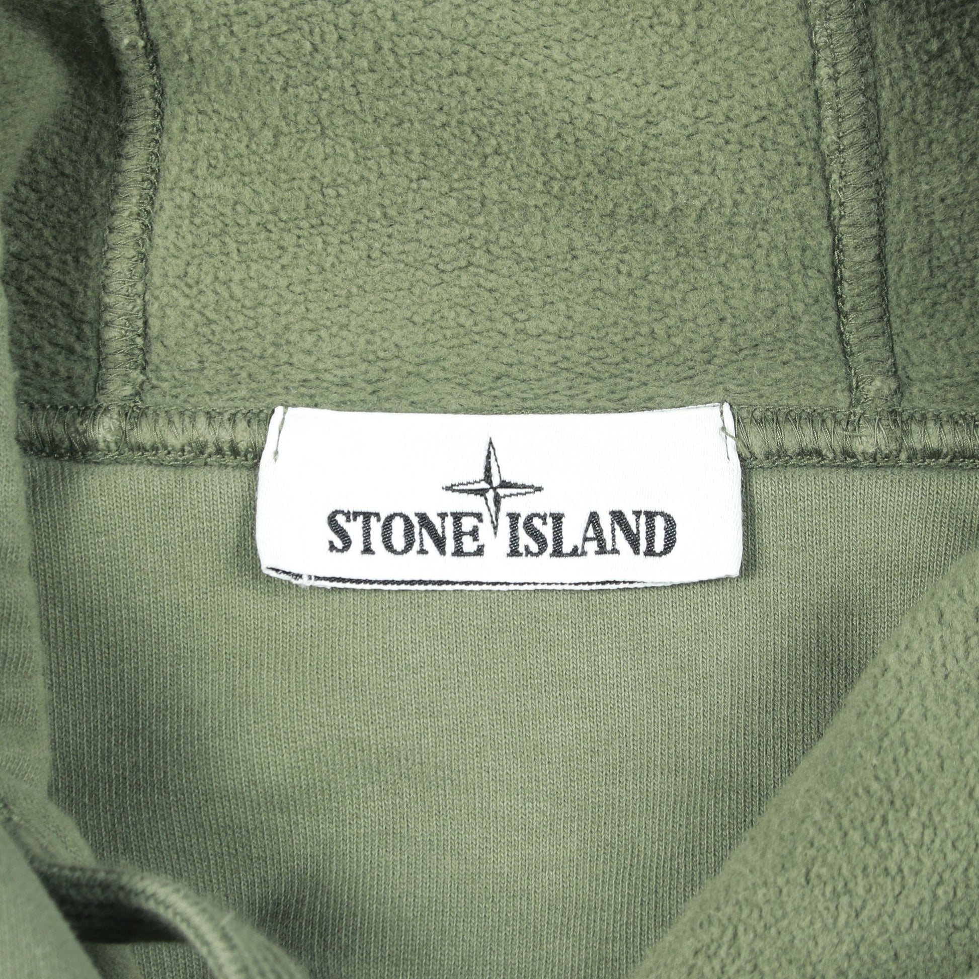 ガーメントダイ プルオーバーパーカー コットン カーキグリーン 裏起毛 ストーンアイランド トップス Stone Island