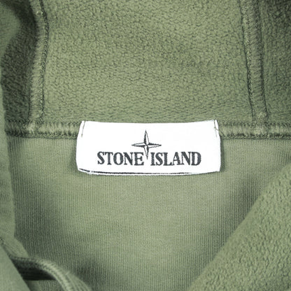 ガーメントダイ プルオーバーパーカー コットン カーキグリーン 裏起毛 ストーンアイランド トップス Stone Island