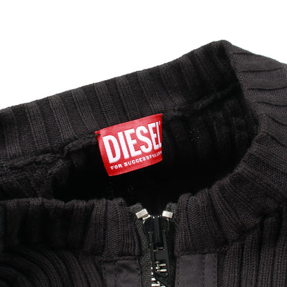 K-MATTY ジップアップ カーディガン コットン ブラック ディーゼル トップス DIESEL