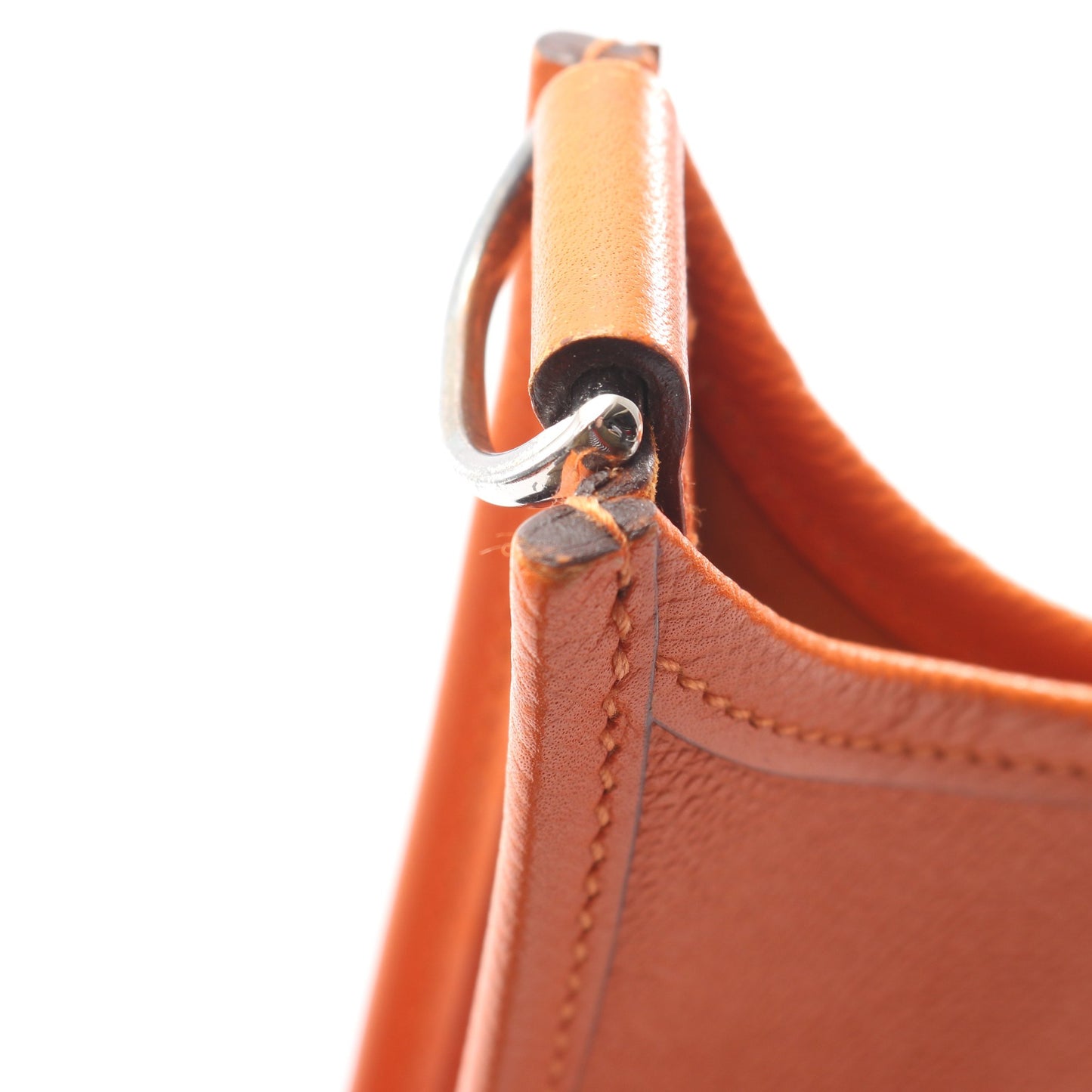 エヴリン 2 ドゥ PM ショルダーバッグ ヴォーエプソン オレンジ シルバー金具 □I刻印 エルメス バッグ HERMES