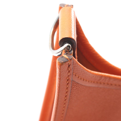 エヴリン 2 ドゥ PM ショルダーバッグ ヴォーエプソン オレンジ シルバー金具 □I刻印 エルメス バッグ HERMES